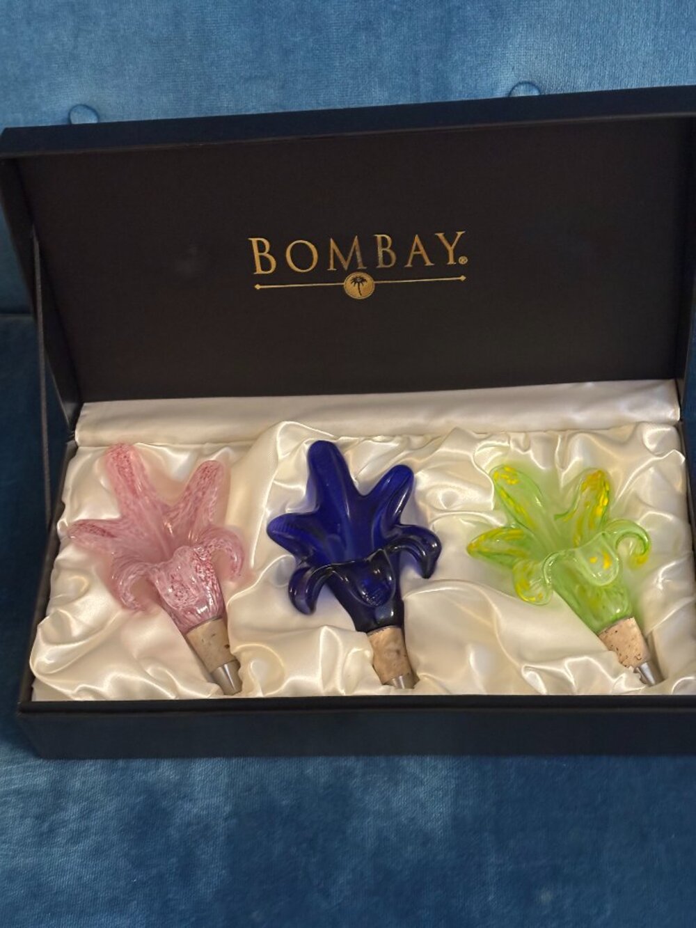 Vintage Bombay Blown Glass Wine Stoppers